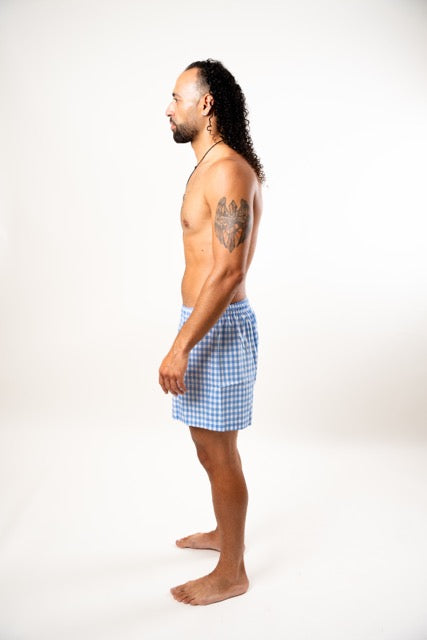 The Gingham Blue Cotton Boxer