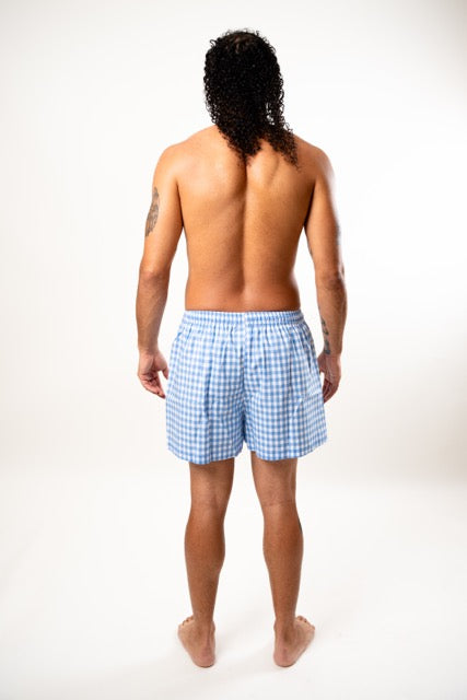 The Gingham Blue Cotton Boxer