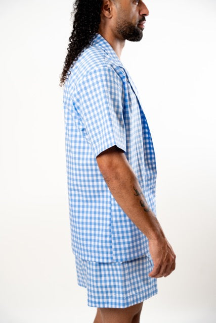 The Gingham Blue Cotton Button Down
