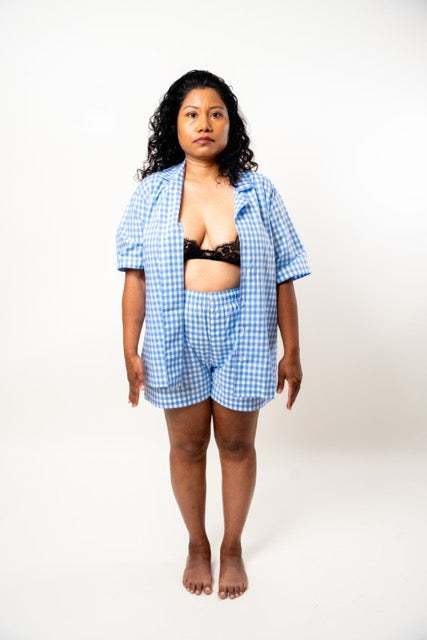 The Gingham Blue Cotton Button Down