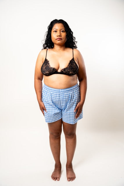 The Gingham Blue Cotton Boxer
